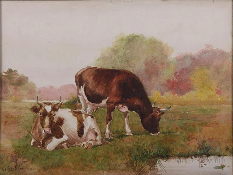1864-William Houghton Sprague Pearce - Bestiame in un campo